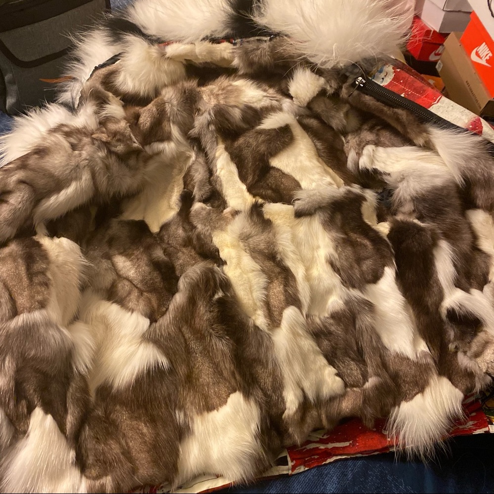 Fur ski coat